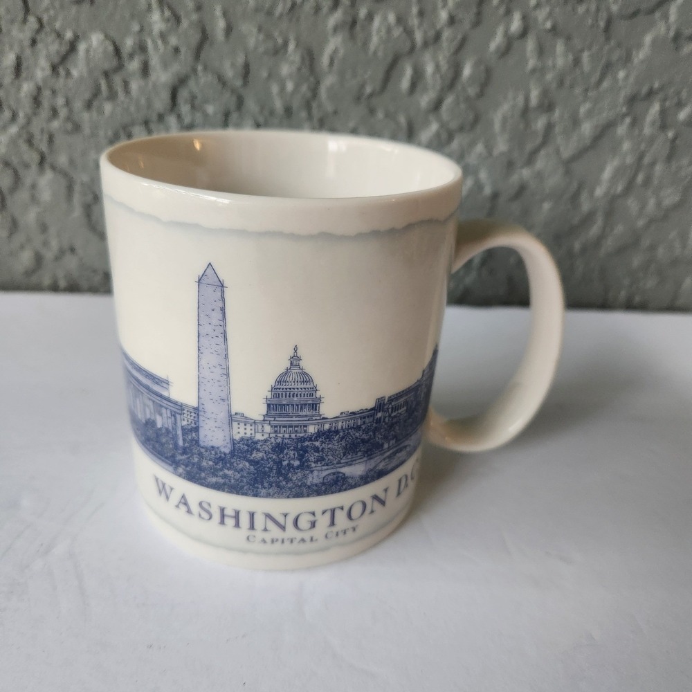 Starbucks Washington DC Mug 2008 Metropolitan Profile Blue White 18oz City Serie
